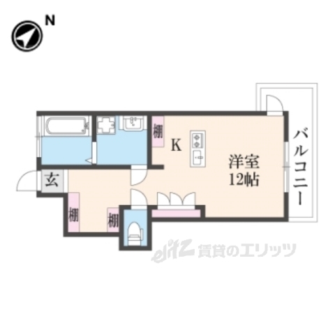 生駒市壱分町のアパートの間取り