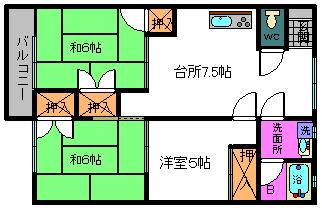 宇和島市伊吹町のアパートの間取り