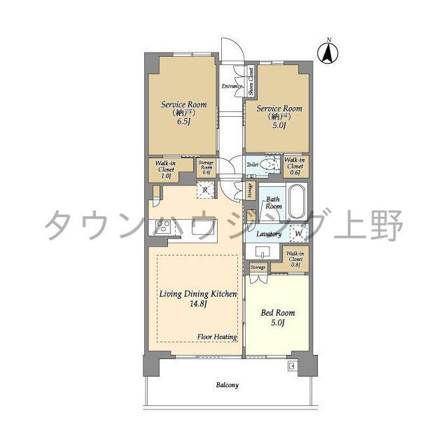 荒川区町屋のマンションの間取り