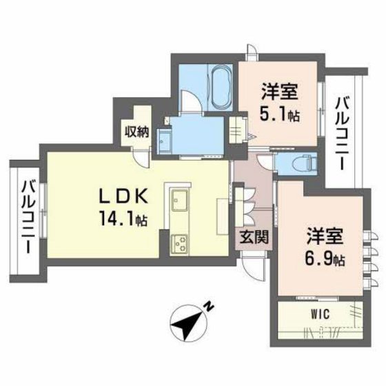 廿日市市城内のマンションの間取り