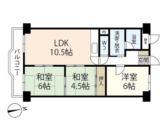 広島市南区皆実町のマンションの間取り