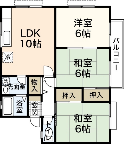 コーポラス道関Ｂ棟の間取り