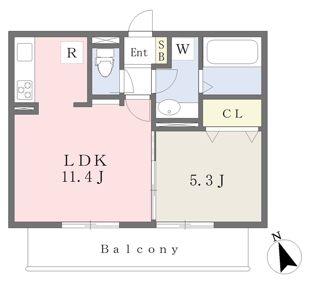 Ｄ－ｒｏｏｍ南方の間取り