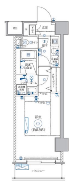 LEXE AZEST横濱関内の間取り