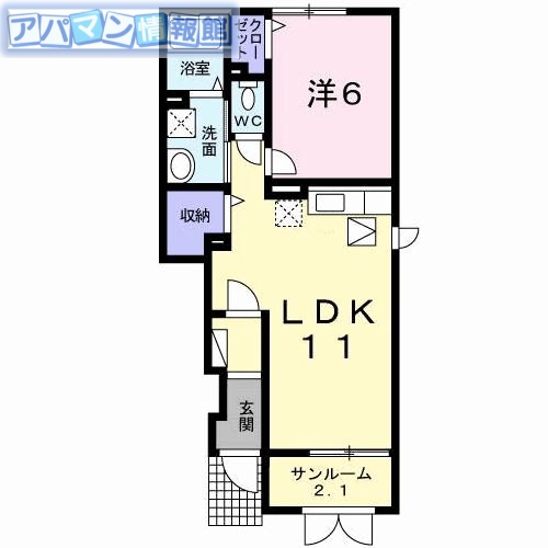 新潟市南区高井東のアパートの間取り