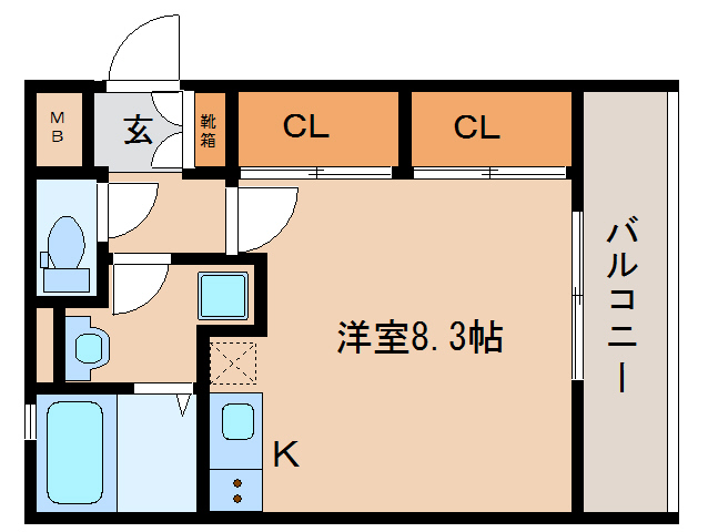 奈良市納院町のアパートの間取り