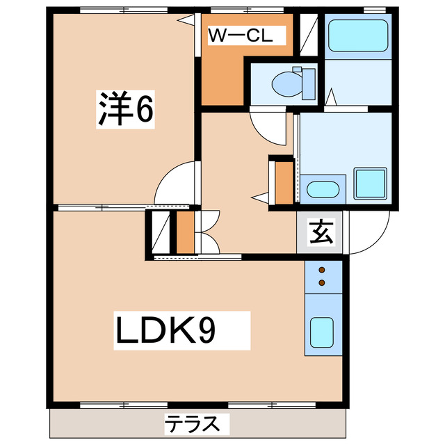 須賀川市影沼町のアパートの間取り