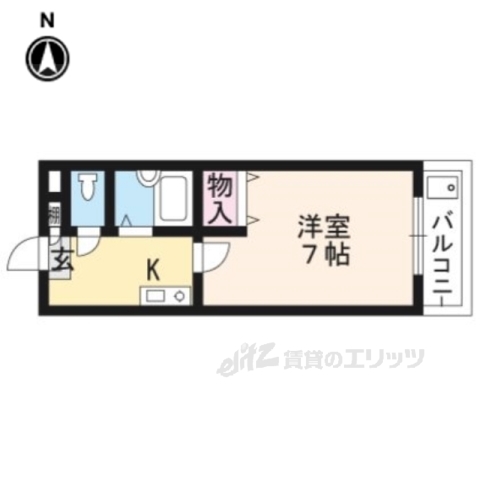 京都市左京区山端森本町のマンションの間取り