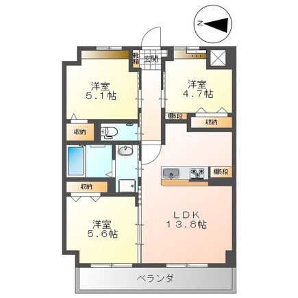 中頭郡嘉手納町字水釜のマンションの間取り