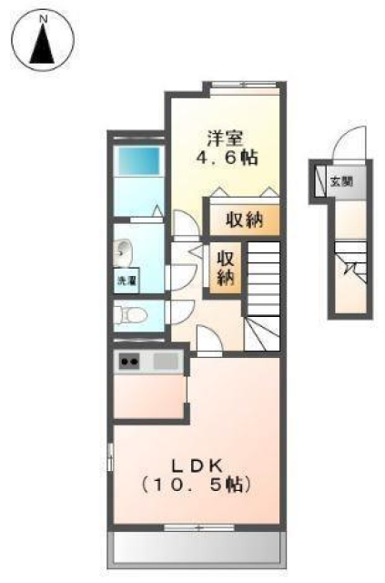 松山市祇園町のアパートの間取り