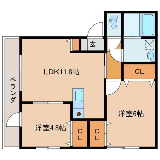 都城市宮丸町のマンションの間取り