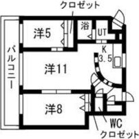 札幌市中央区南十六条西のマンションの間取り