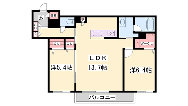 シャーメゾンジュプラントンの間取り