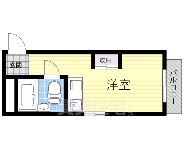 大阪市中央区瓦屋町のマンションの間取り