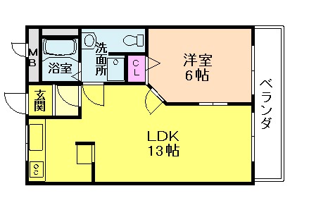 コーポラス翌檜の間取り