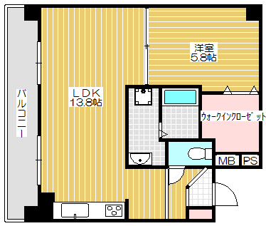 【大阪市北区天神橋のマンションの間取り】