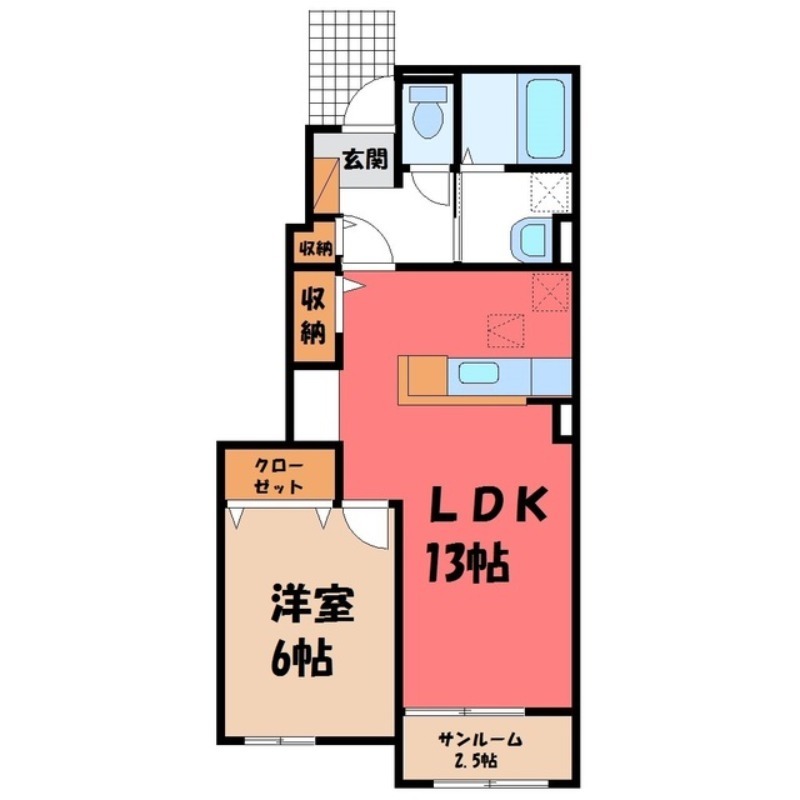 邑楽郡大泉町大字古海のアパートの間取り