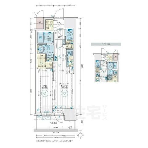 エステムコート名古屋 TWIN EASTの間取り