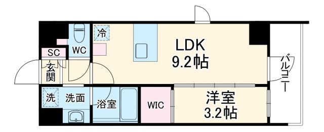 名古屋市西区上名古屋のマンションの間取り