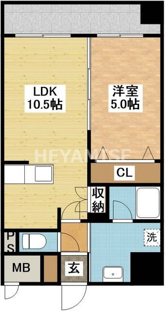 長崎市銅座町のマンションの間取り