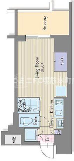 【大阪市北区西天満のマンションの間取り】