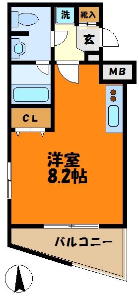 川崎市中原区井田中ノ町のマンションの間取り