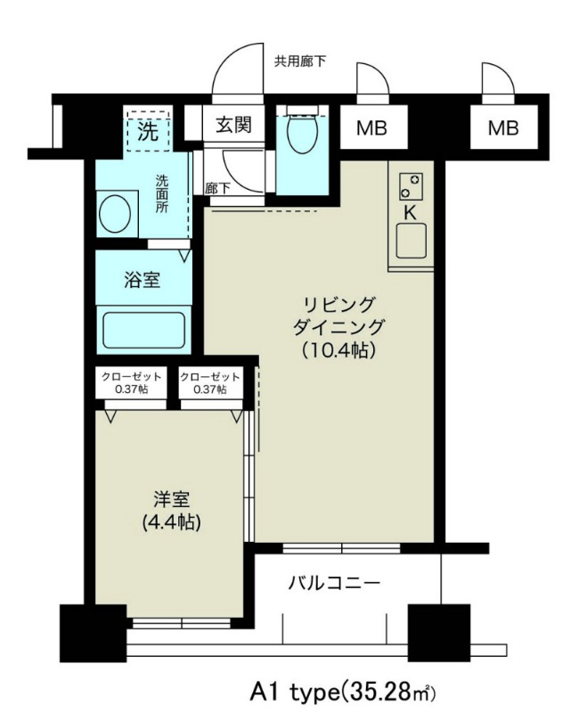 大阪市北区野崎町のマンションの間取り