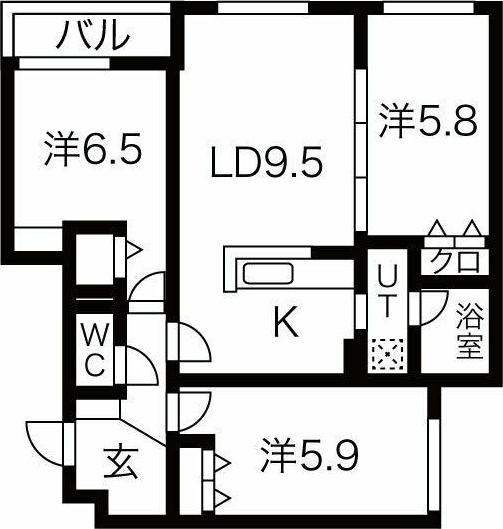 メニーズコート北園プレミアの間取り