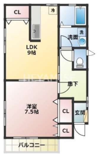 長崎市銭座町のアパートの間取り