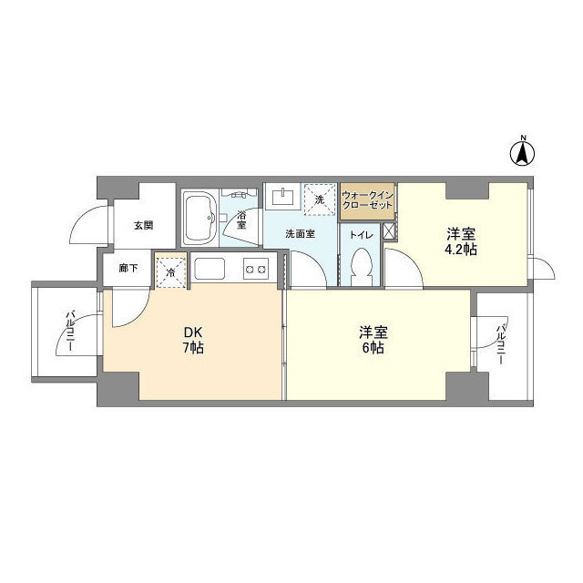 墨田区緑のマンションの間取り