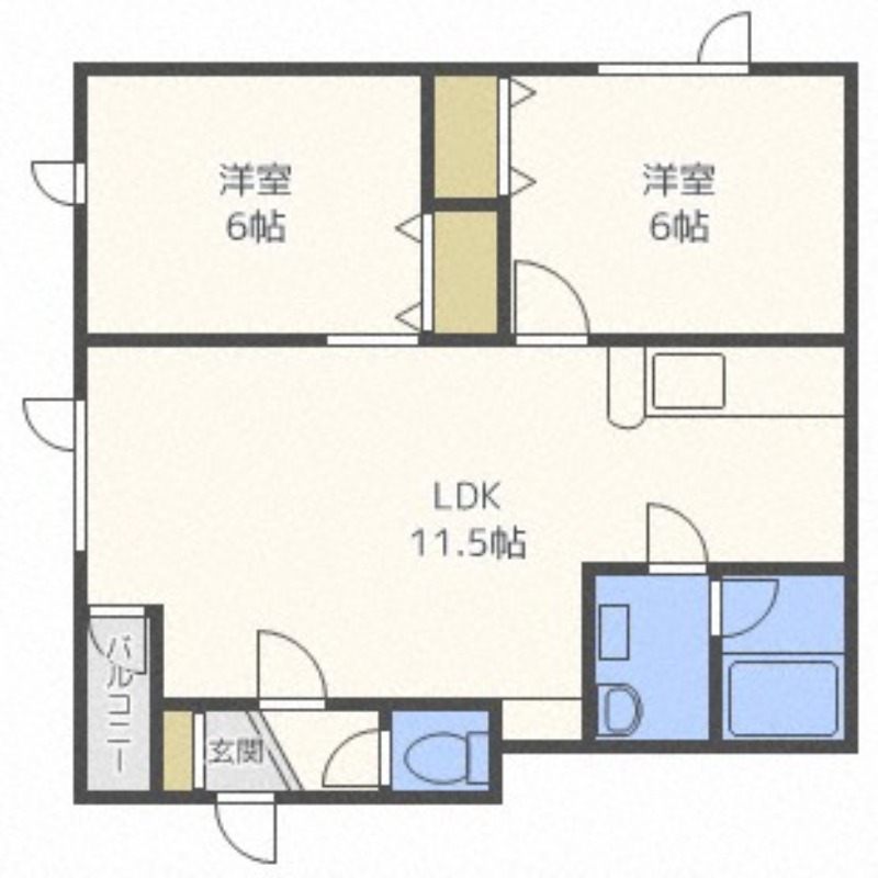 札幌市南区南沢一条のアパートの間取り