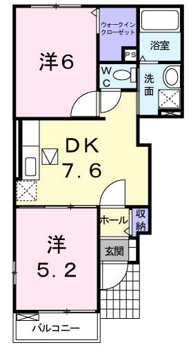 [家電付き] グランコートBの間取り