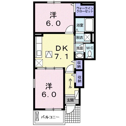 静岡県焼津市塩津（アパート）の賃貸物件の間取り