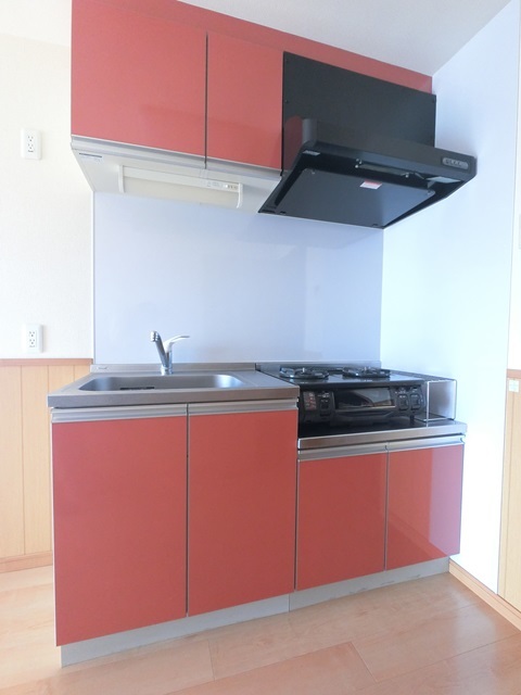 キッチン　２口グリルガステーブル設置済みです♪