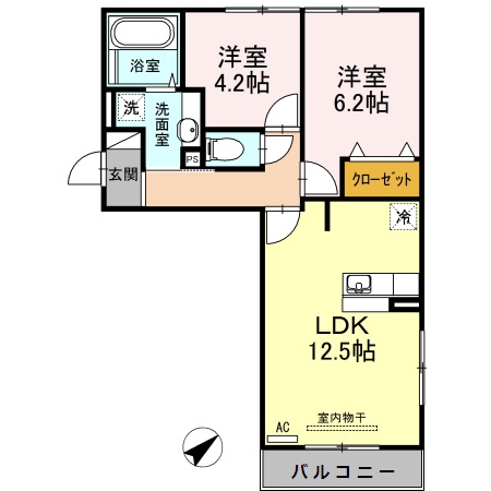 D-room地行の間取り写真