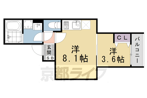 D porta pineの間取り写真