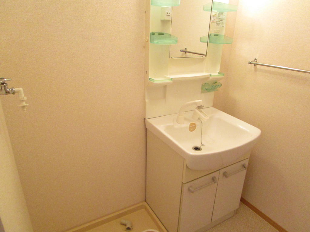 洗面設備　シャンプードレッサーと洗濯機置場