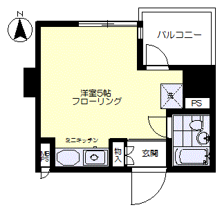 新宿区南山伏町のマンションの間取り