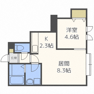 札幌市北区北二十七条西のアパートの間取り