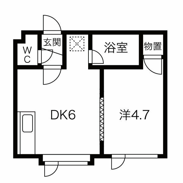 北海道札幌市中央区南六条西１３（アパート）の賃貸物件の間取り