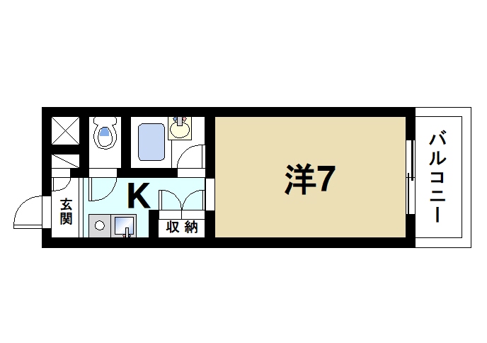 奈良市東城戸町のマンションの間取り