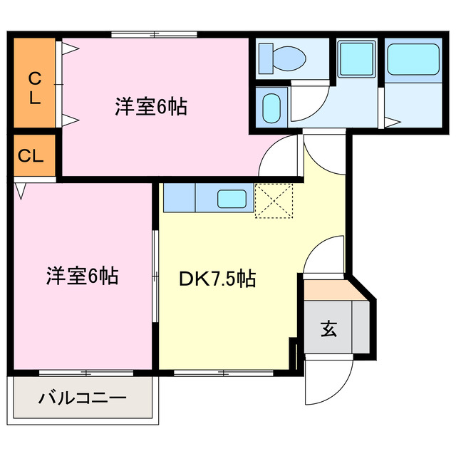 【伊勢市竹ケ鼻町のアパートの間取り】