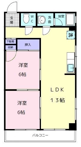 和歌山市本町のマンションの間取り