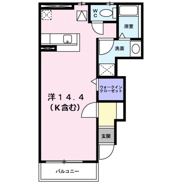 京都市左京区松ケ崎芝本町のアパートの間取り