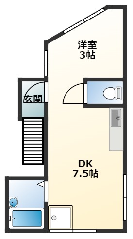 角アパートの間取り