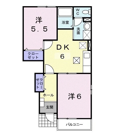 福島市松川町美郷のアパートの間取り