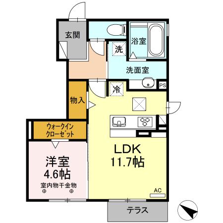 静岡市葵区瀬名中央のアパートの間取り