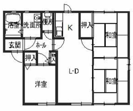 【姫路市五軒邸のアパートの間取り】