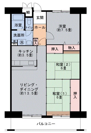 尼崎市潮江のマンションの間取り