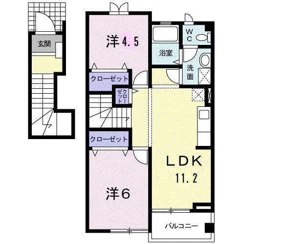 【グリュック笹山　壱番館の間取り】